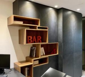 MDF noir huilé avec retour bureau