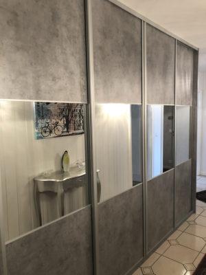 Placard de couloir Béton et miroir