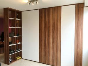 Placard bureau noyer et blanc laqué