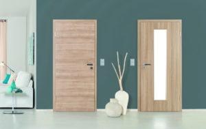 porte en version panneau noyer et version oculus