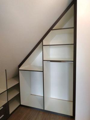 Dressing mélaminé blanc lisse et chants wengé